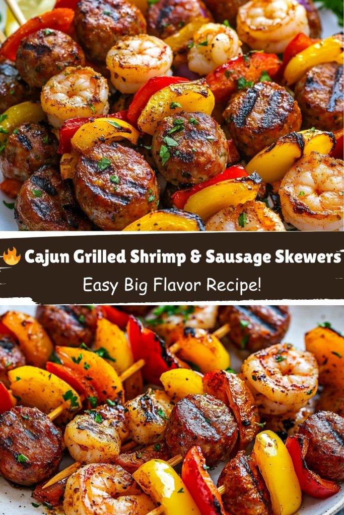 Cajun Grilled Shrimp & Sausage Skewers