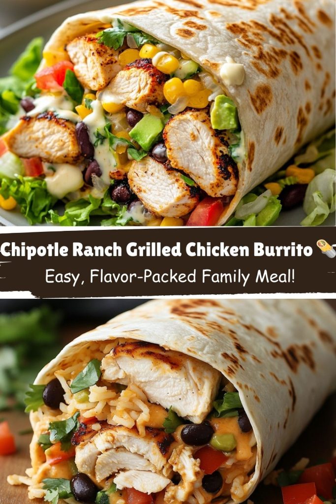 Easy Chipotle Ranch Grilled Chicken Burrito