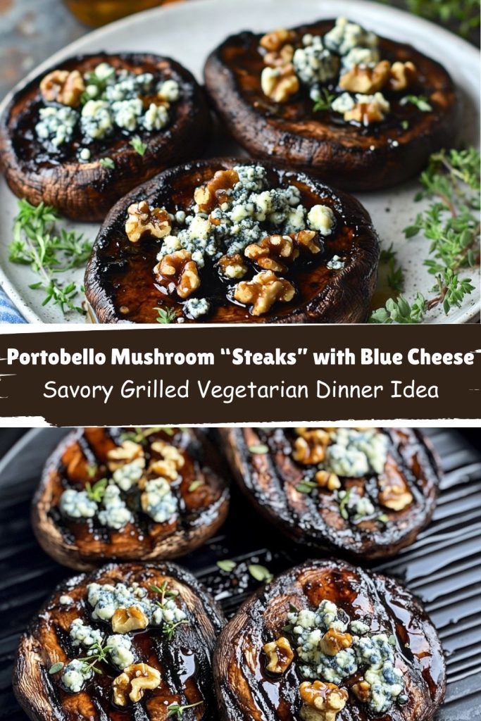 Portobello Mushroom “Steaks” with Blue Cheese