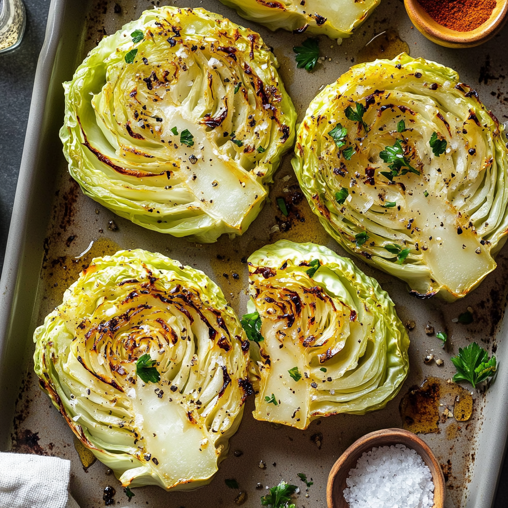 Oven Roasted Garlic Cabbage Steaks