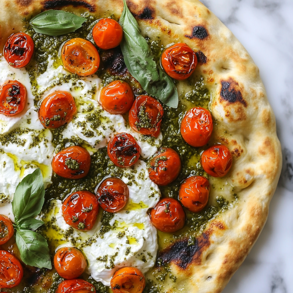 Grilled Pizza with Pesto