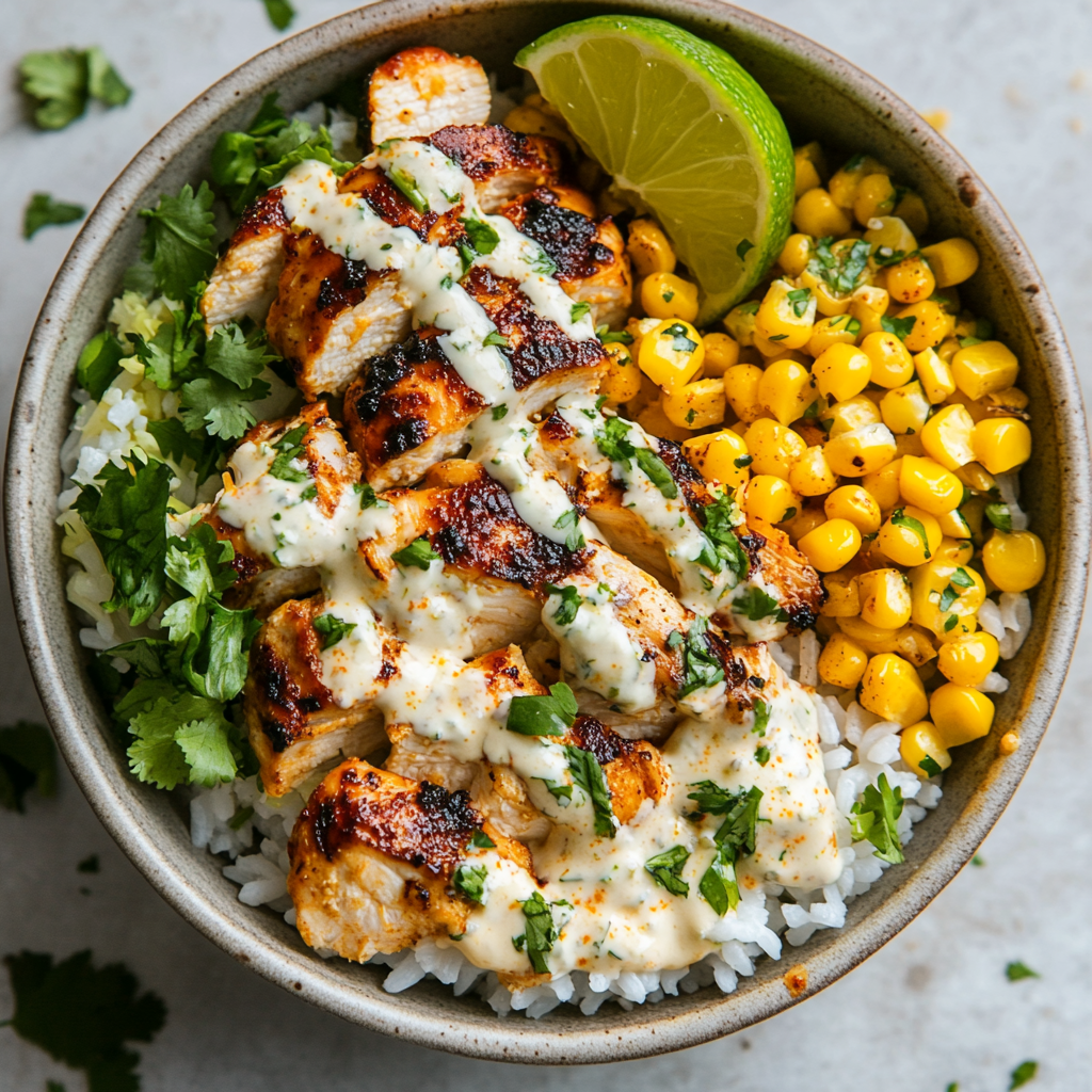 Street Corn Chicken Rice Bowl