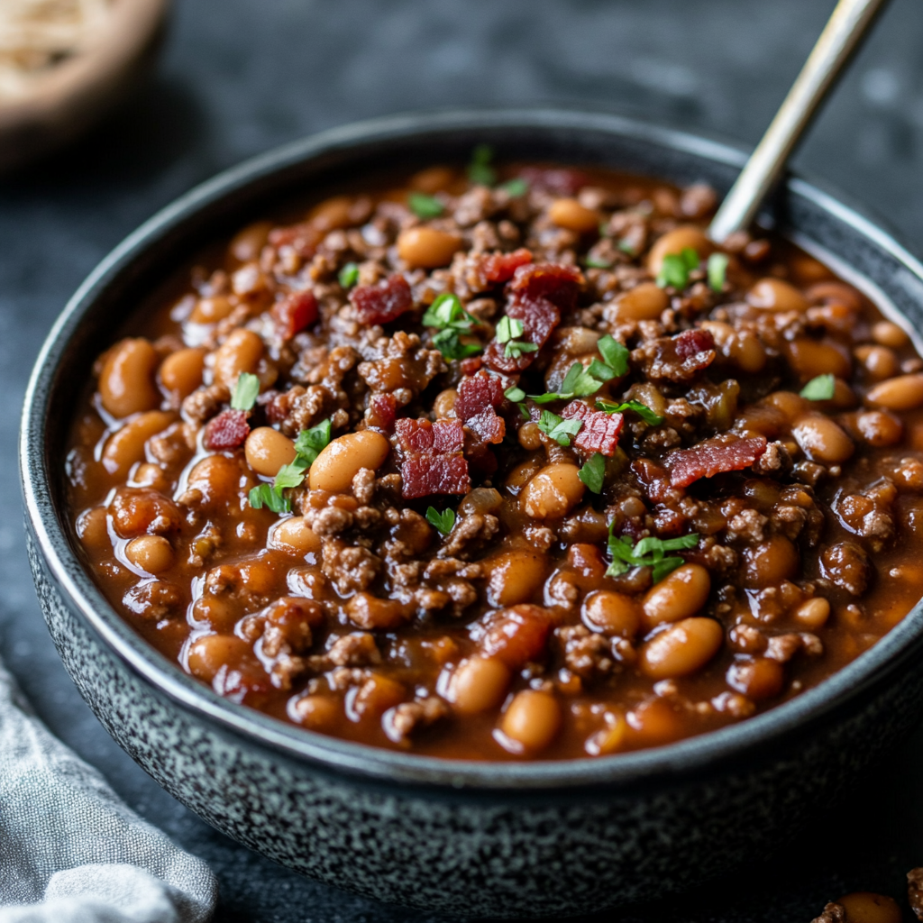 Slow Cooker Cowboy Baked Beans