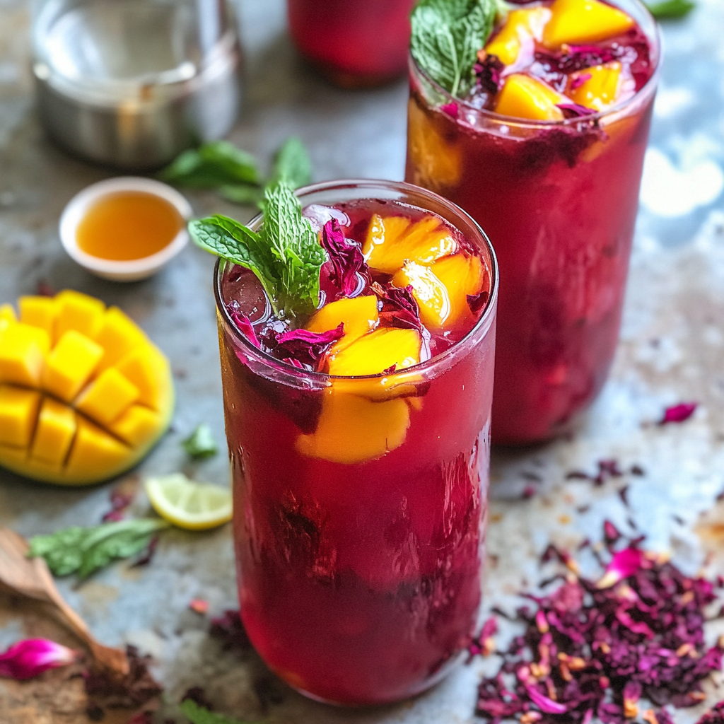 Refreshing Mango Hibiscus Tea