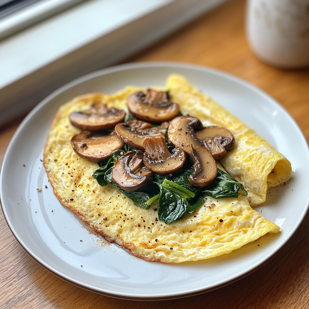 Mushroom & Spinach Omelette