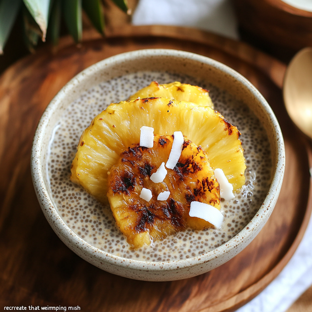 Chia Pudding with Grilled Pineapple