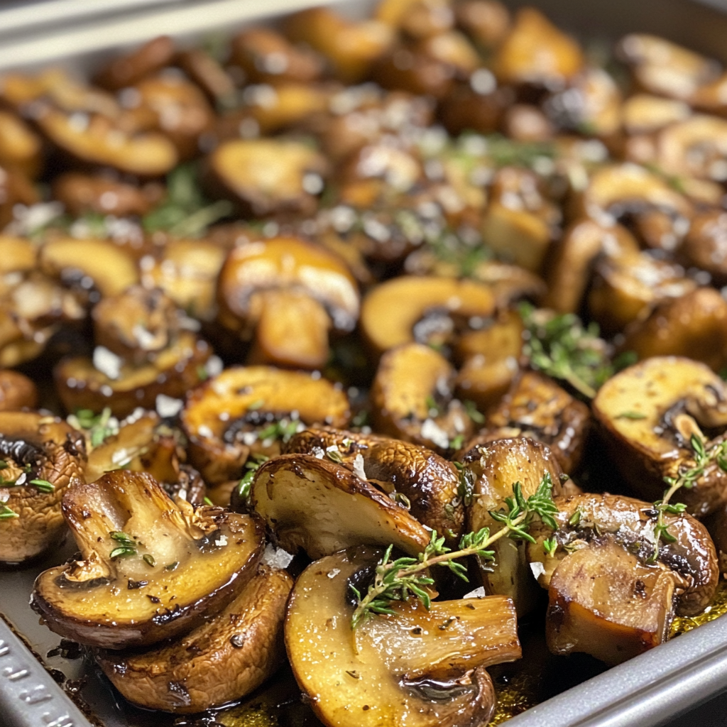 Balsamic Soy Roasted Garlic Mushrooms