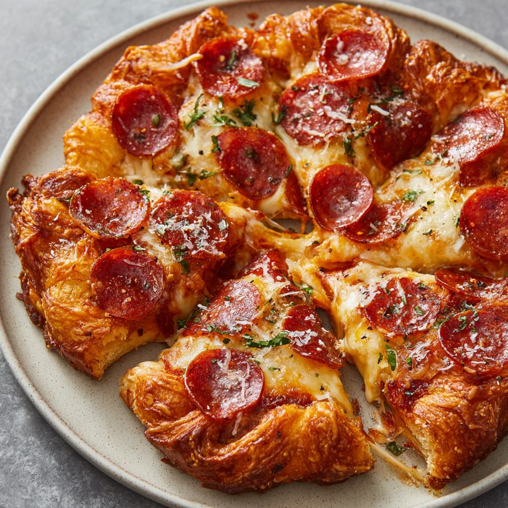 Croissant Crusted Pepperoni Pizza