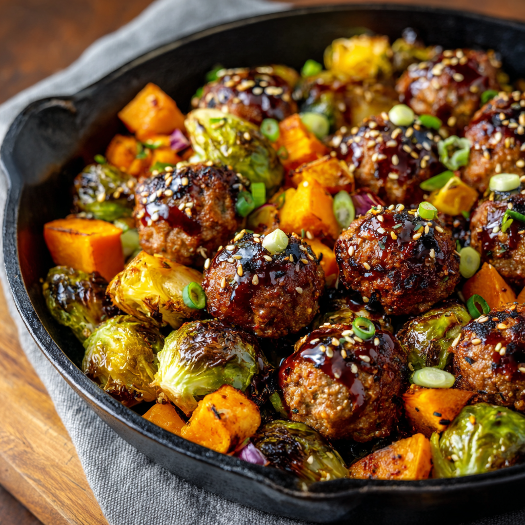 Korean BBQ Meatballs and Vegetables