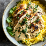 Paleo Chicken Alfredo with Spaghetti Squash