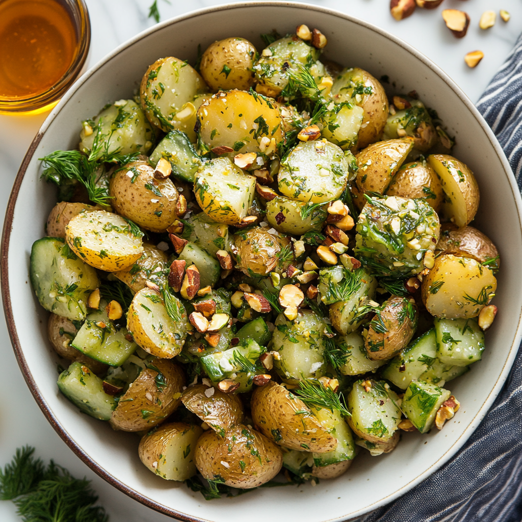 Roasted Potato Salad with Herb Mustard Dressing