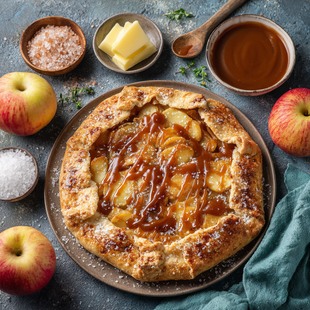 Rustic Salted Caramel Apple Galette