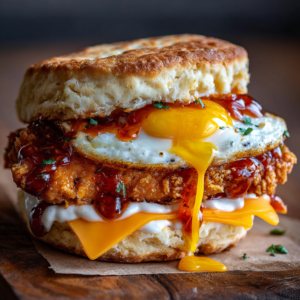 Sweet Chili Crispy Tender Breakfast Sandwich