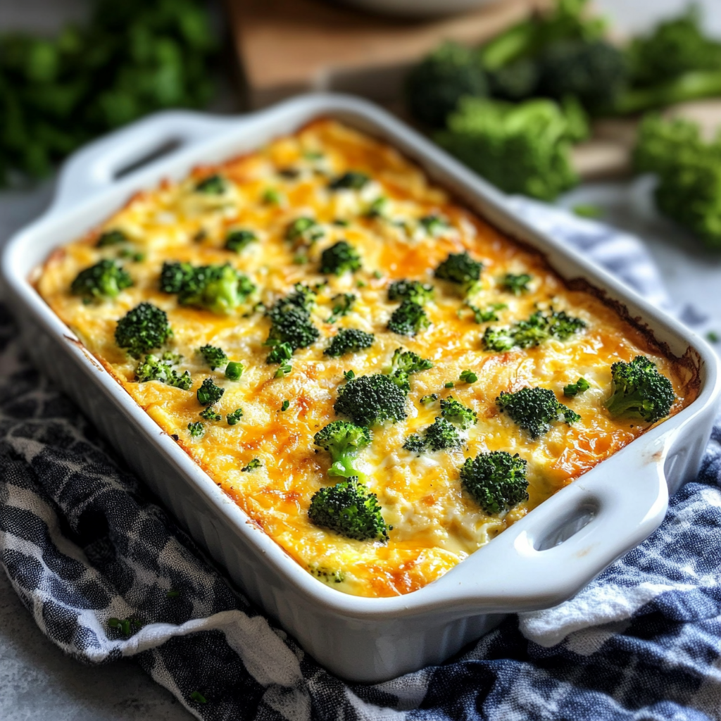 Keto Broccoli and Cheddar Egg Bake!