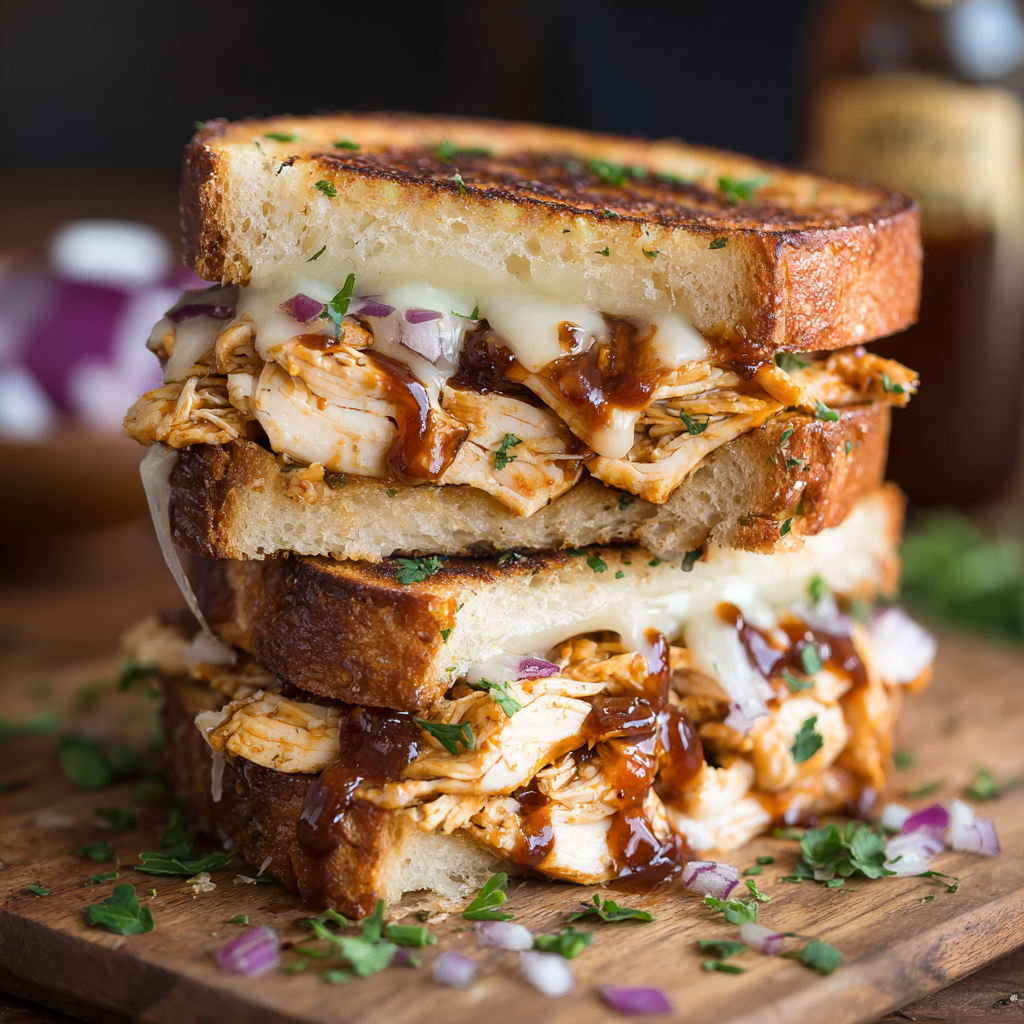 BBQ Chicken Grilled Cheese Sandwich