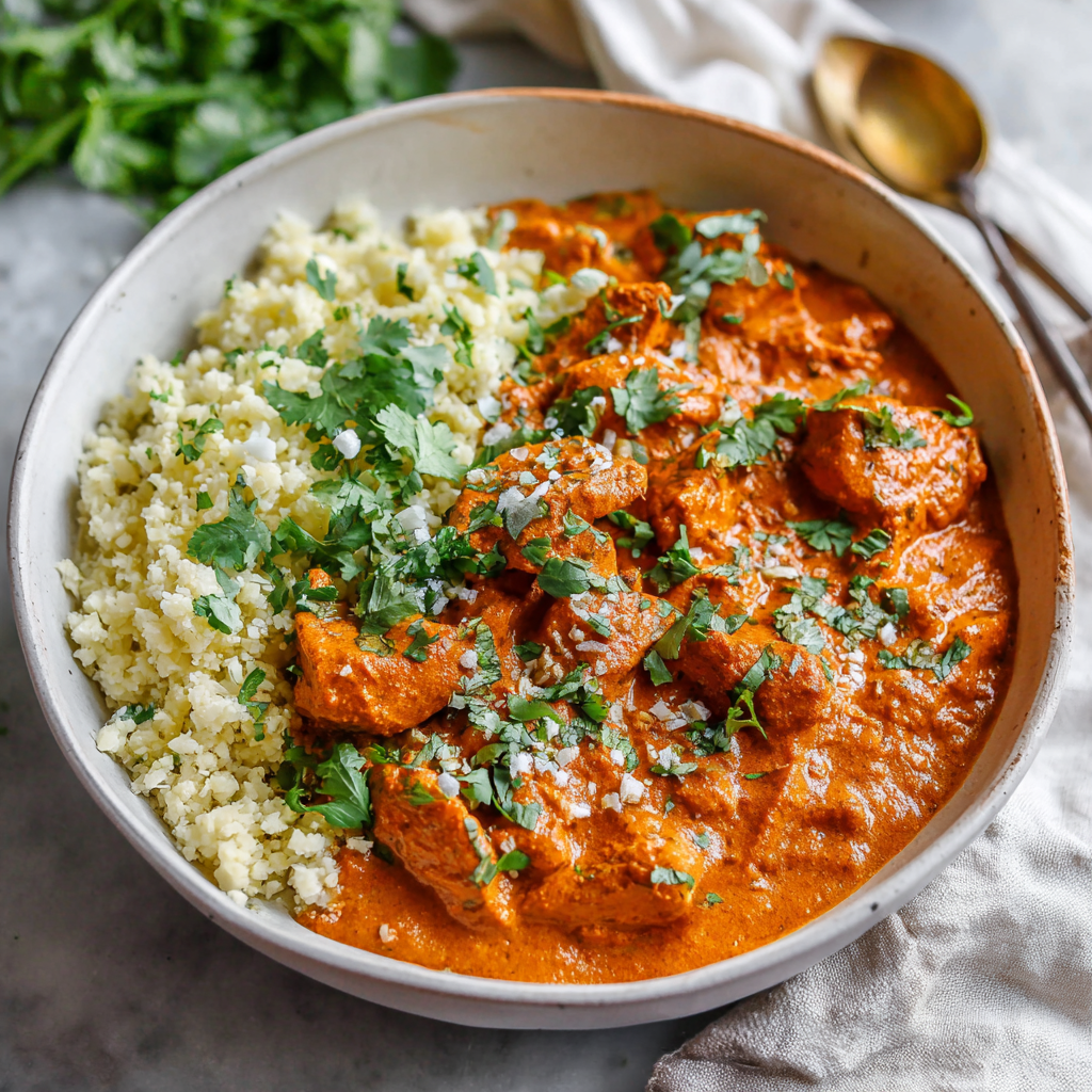 Butter Chicken with Cauliflower Rice