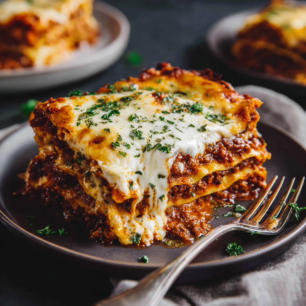 Classic Beef Lasagna with Ricotta & Mozzarella