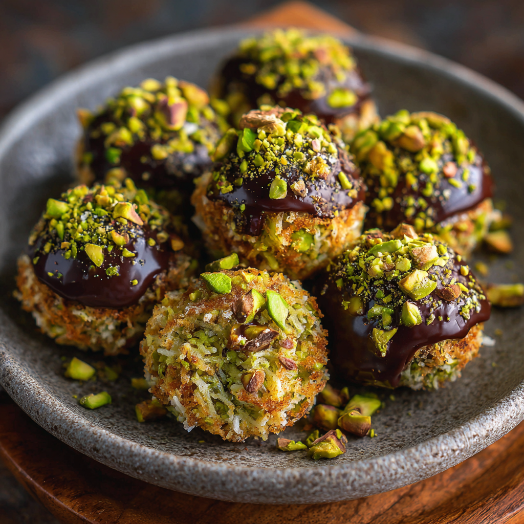 Dubai Chocolate Balls with Pistachio