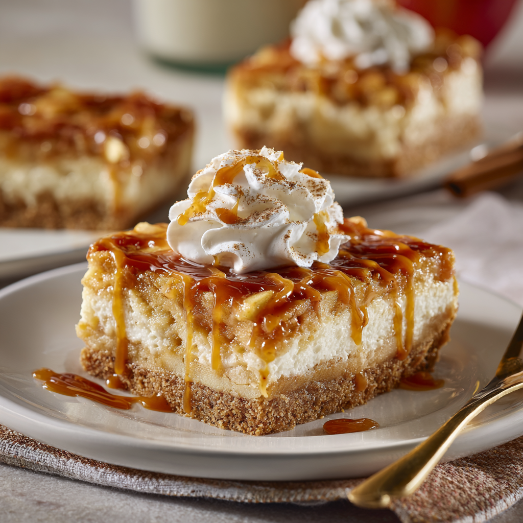 Easy Caramel Apple Cheesecake Bars