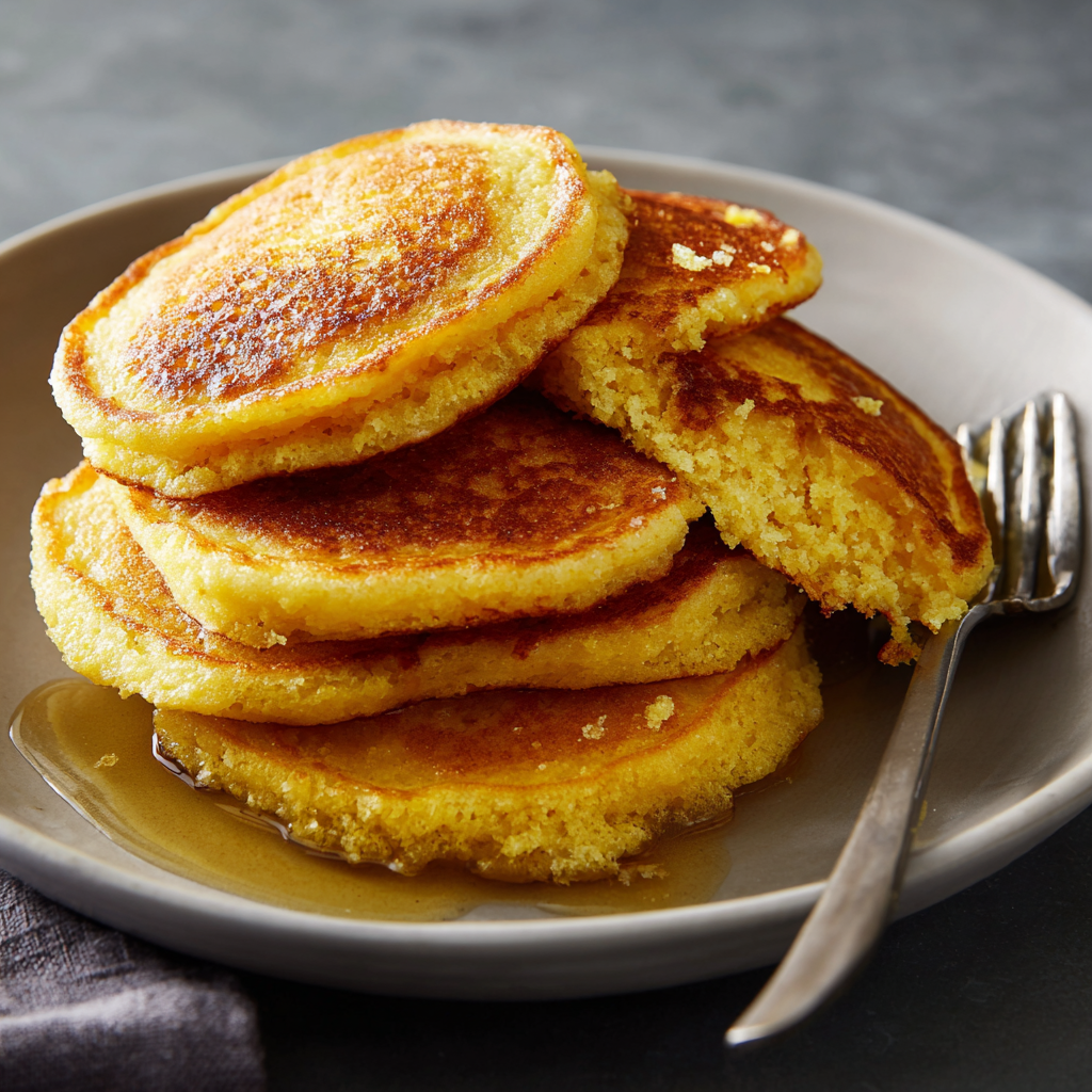 Spicy Jalapeño Cornbread Pancakes with Chili Maple Syrup
