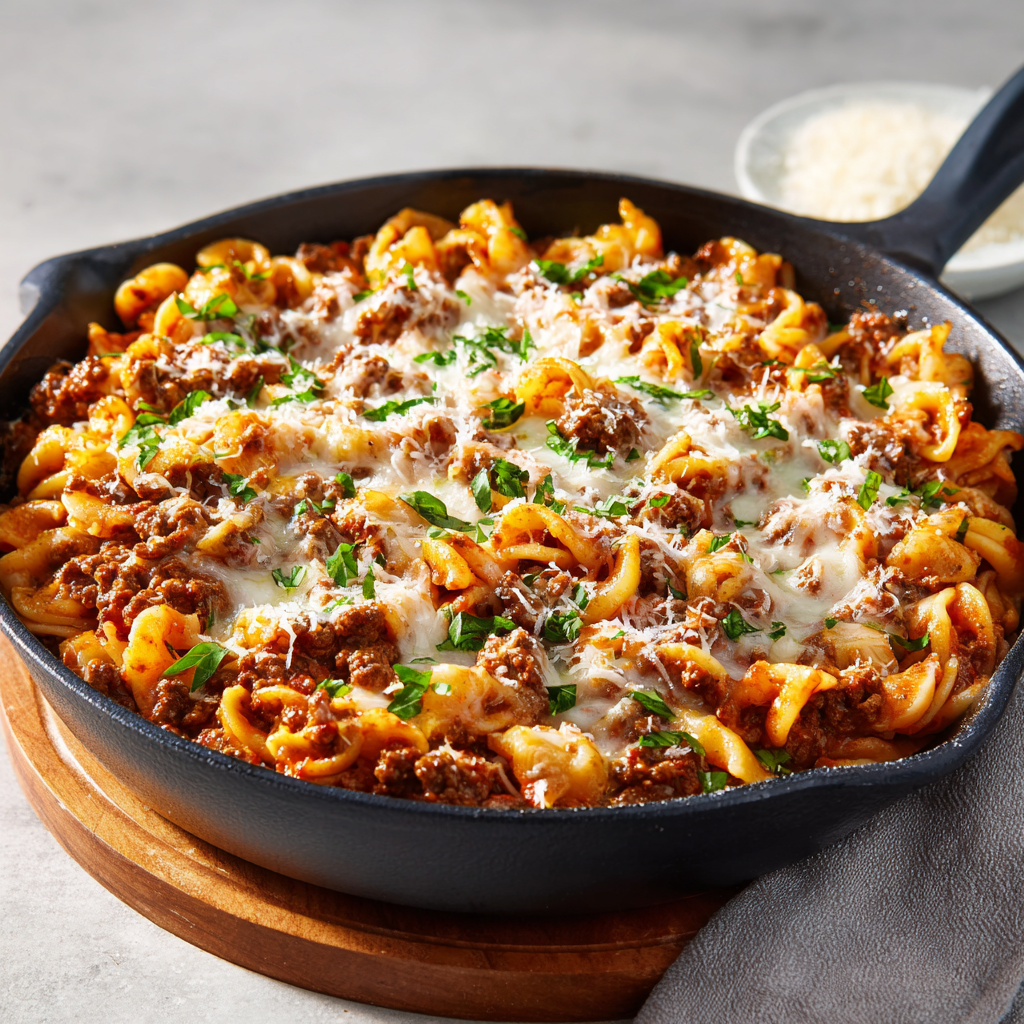 Ground Beef and Pasta Skillet