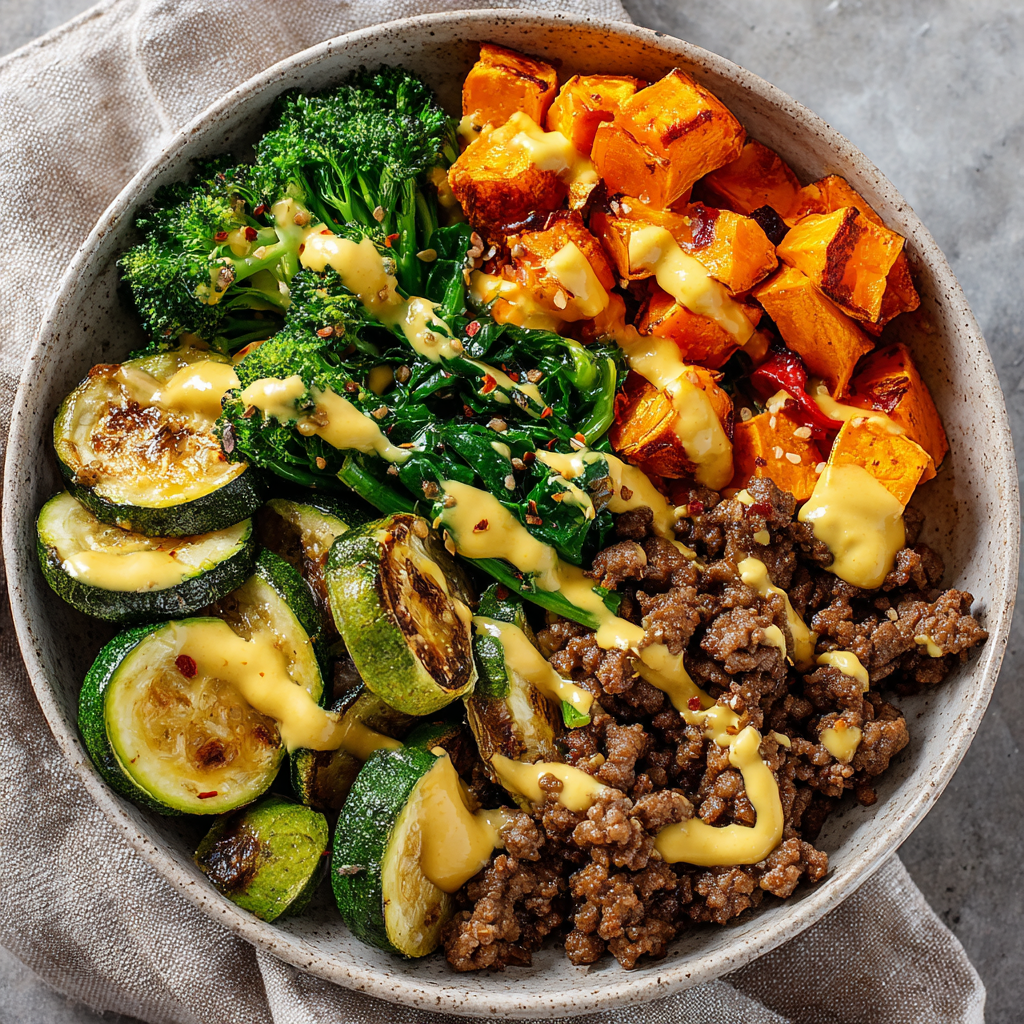 Honey Mustard Beef & Veggie Bowl
