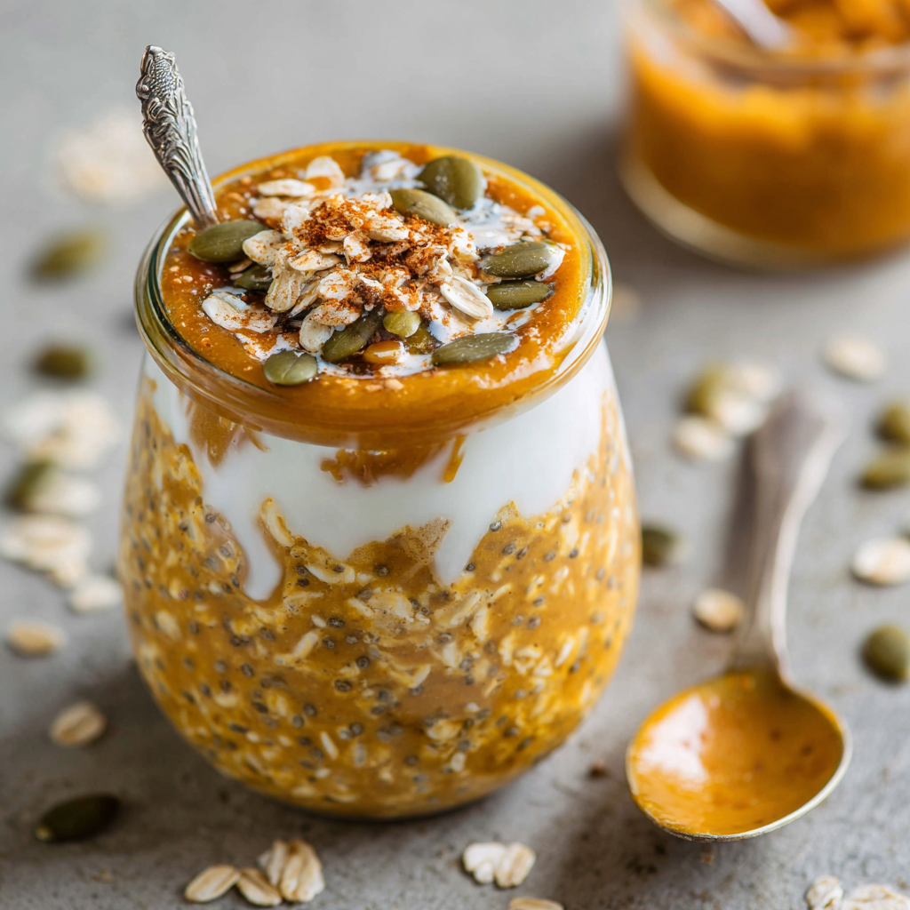 Pumpkin Pie Overnight Oats with Chia