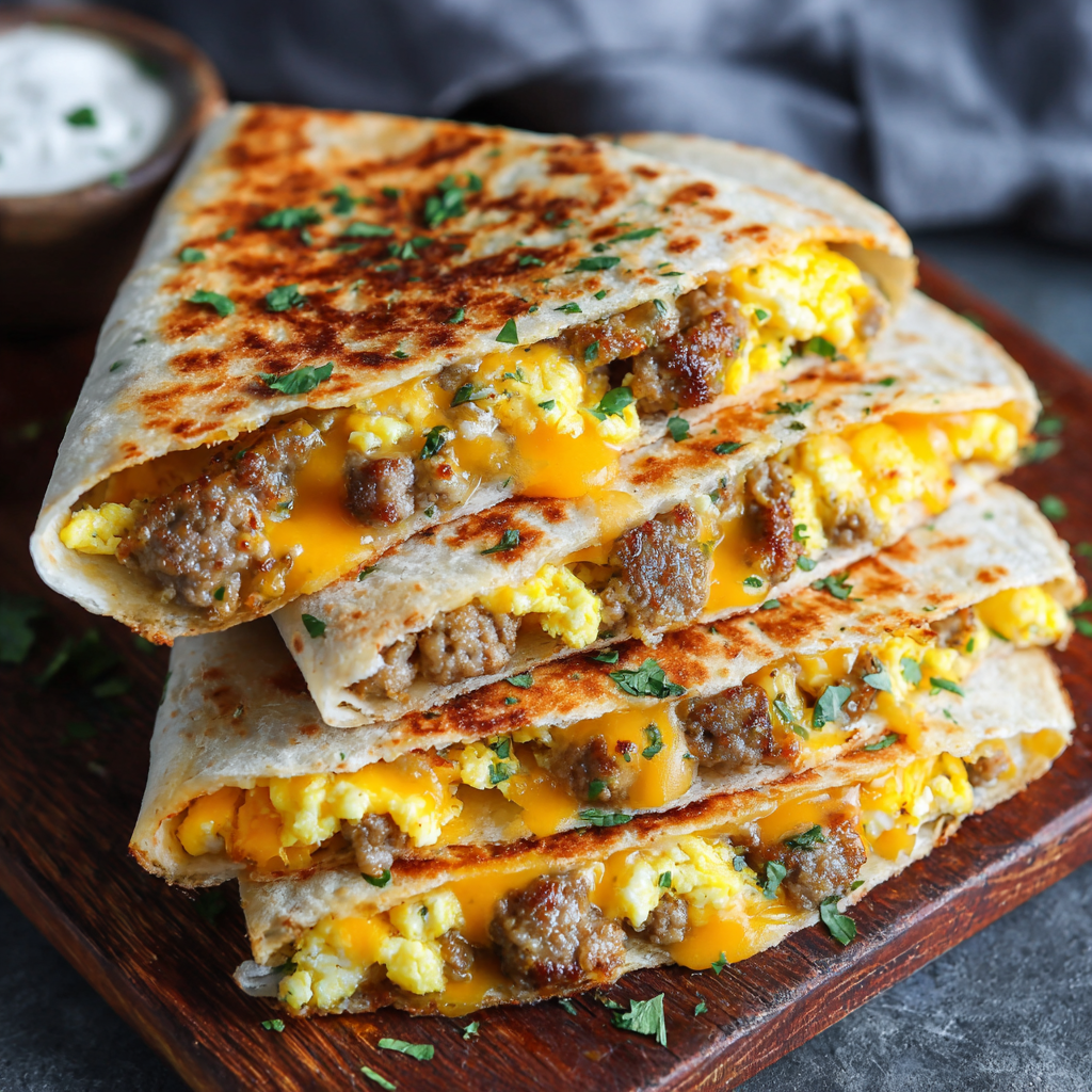 Sausage and Egg Breakfast Quesadillas
