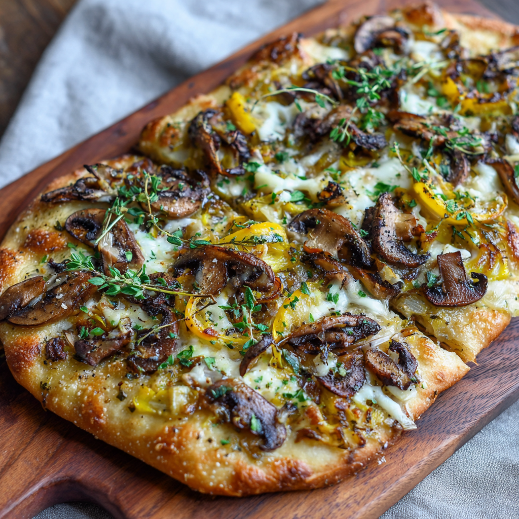 Savory Squash, Leek & Mushroom Flatbread