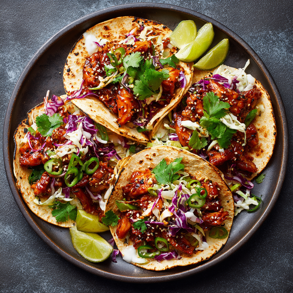 Sticky Gochujang Chicken Tacos