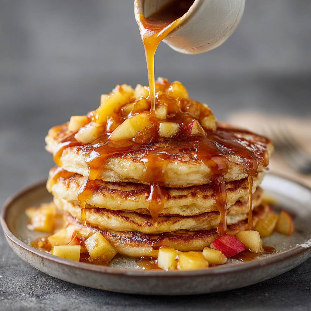 Apple Cinnamon Pancakes with Warm Cider Syrup