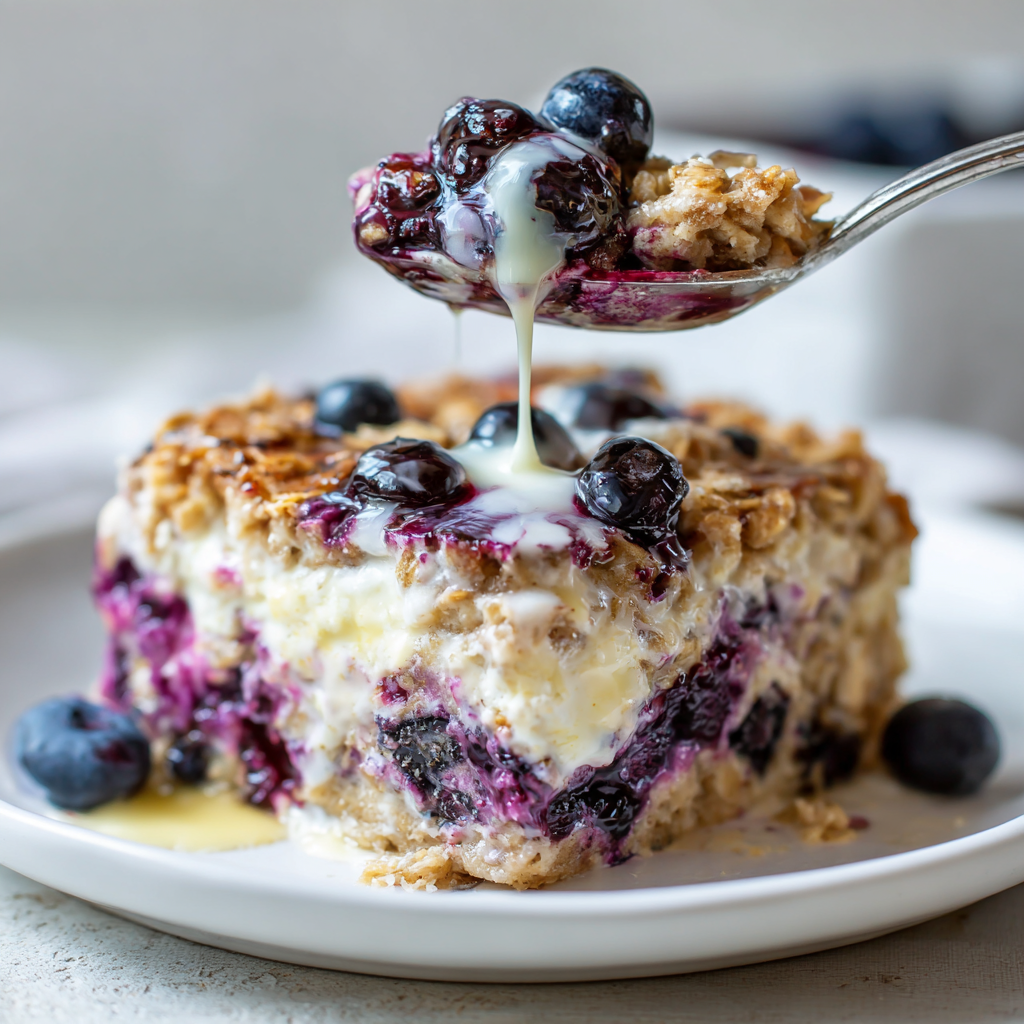 Blueberry Cheesecake Baked Oats