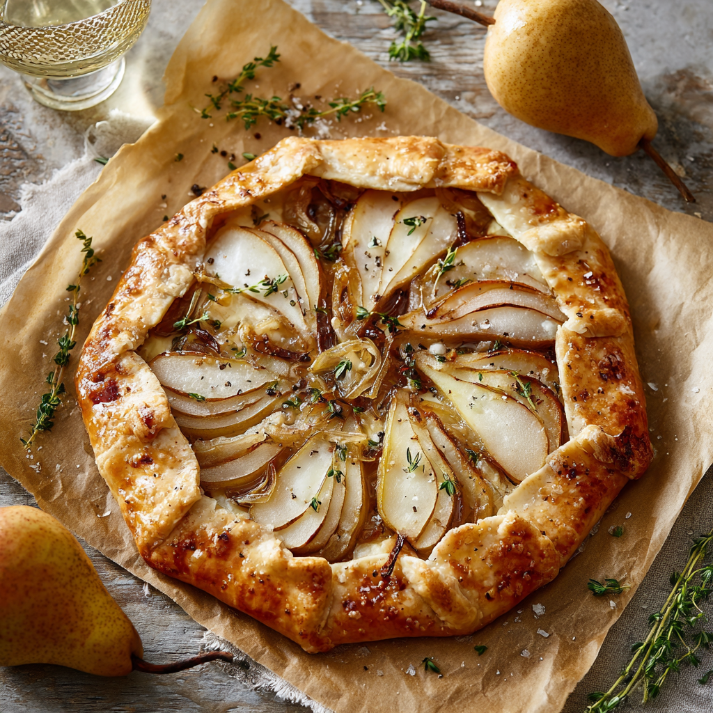 Caramelized Onion & Pear Galette