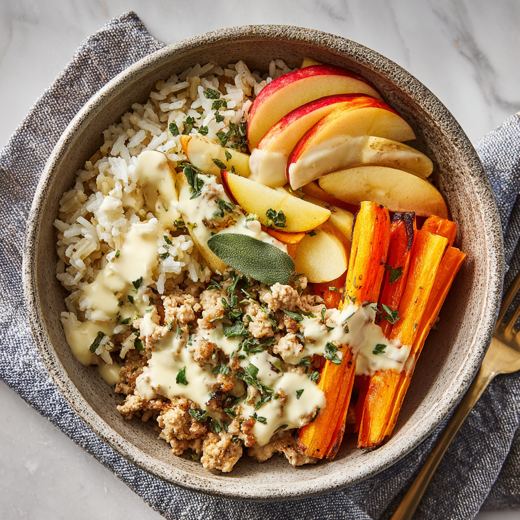 Creamy Apple Sage Turkey Bowls