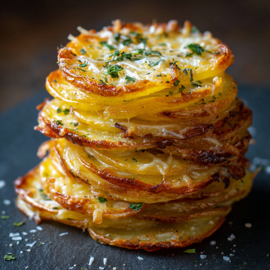 Crispy Cheesy Potato Stacks