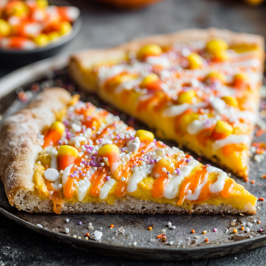 Candy Corn Dessert Pizza