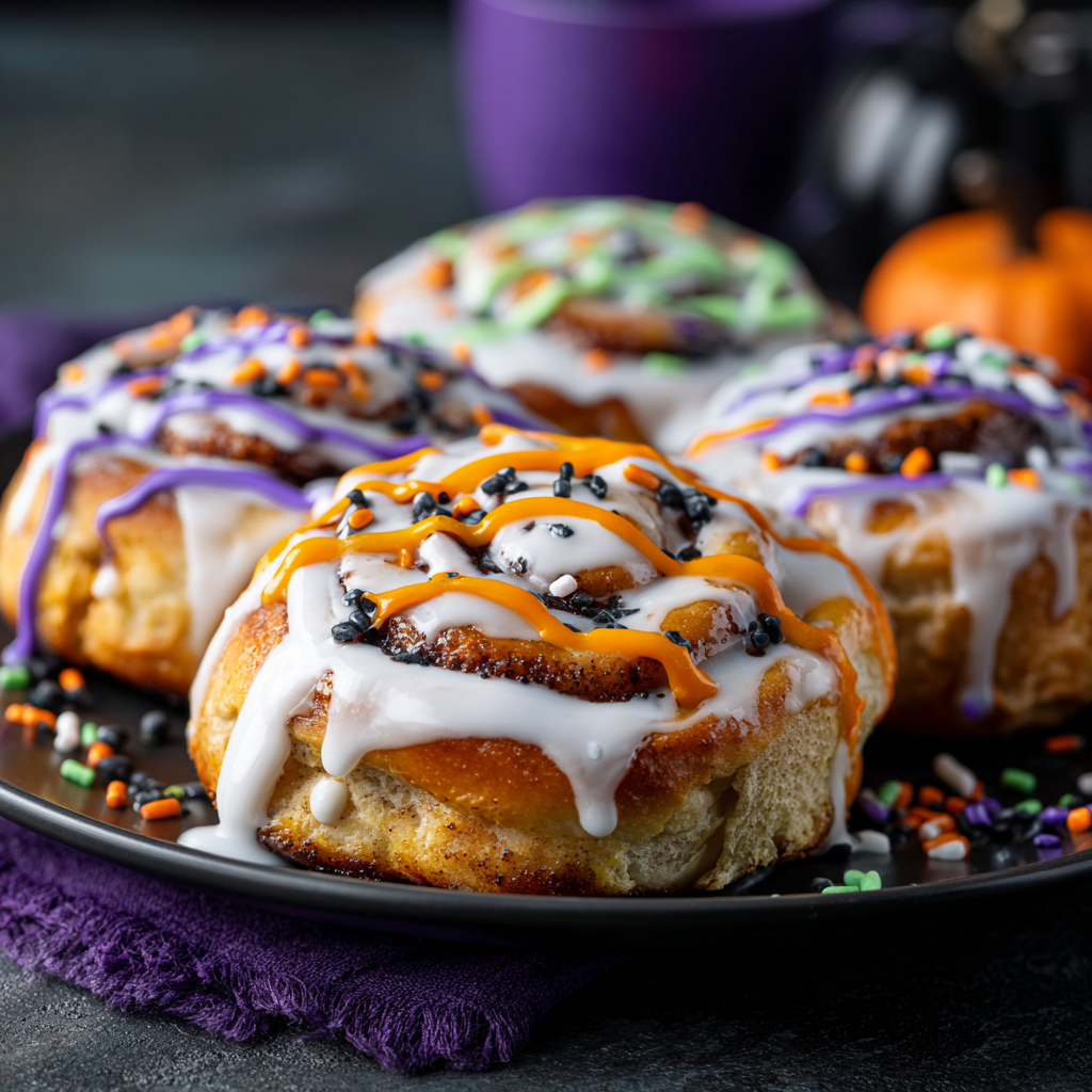 Halloween Cinnamon Rolls