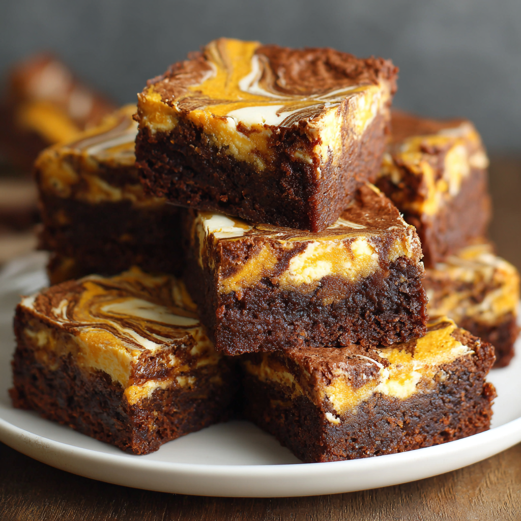 Pumpkin Cheesecake Swirl Brownies