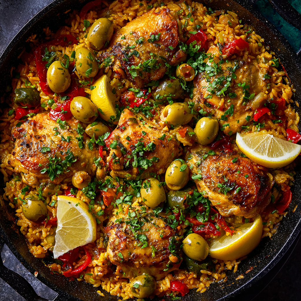 Spanish Chicken and Rice with Olives