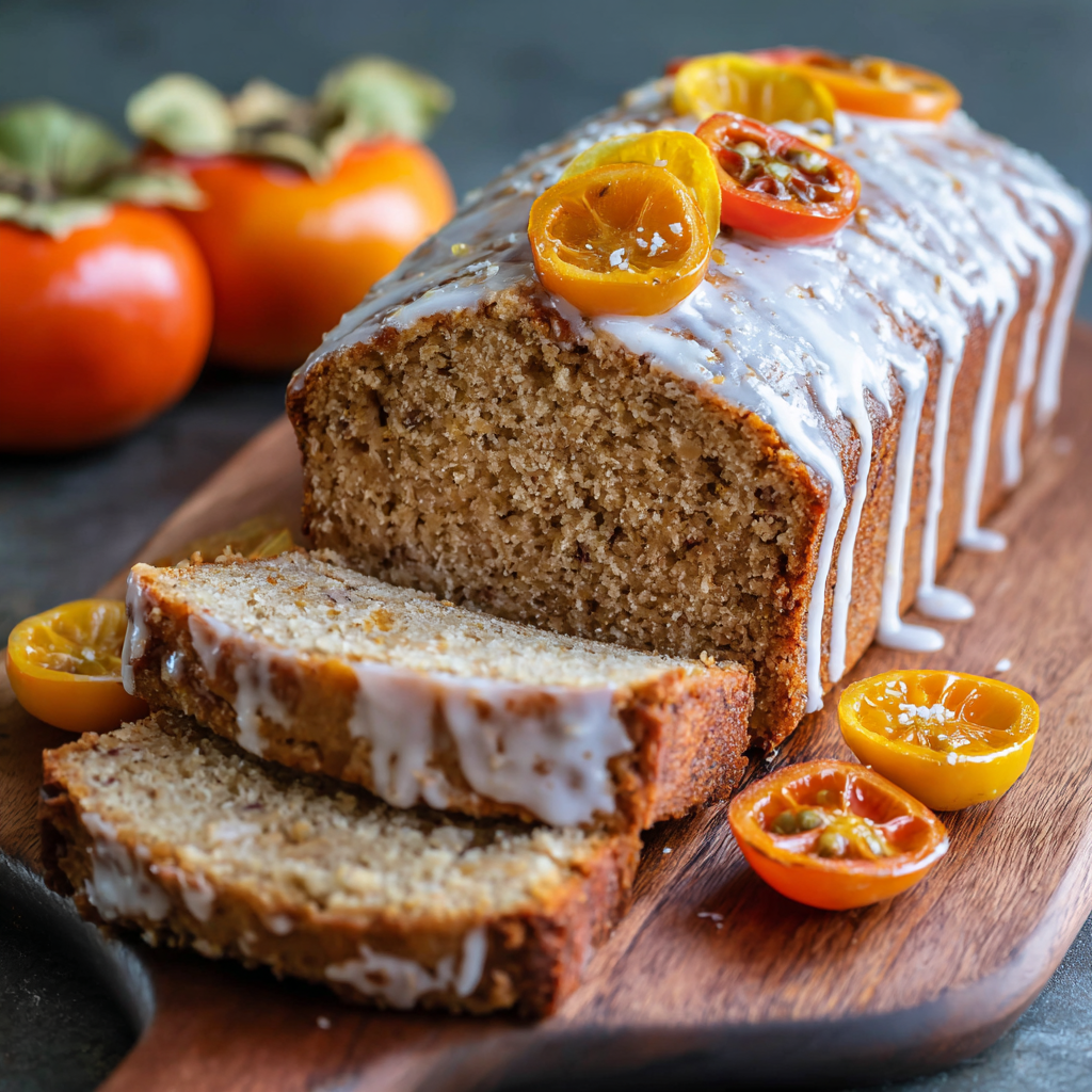 Spiced Persimmon Bread with Citrus Glaze