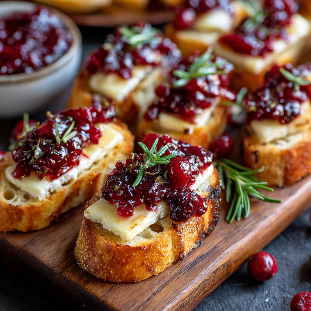 Cranberry Brie Crostini Board