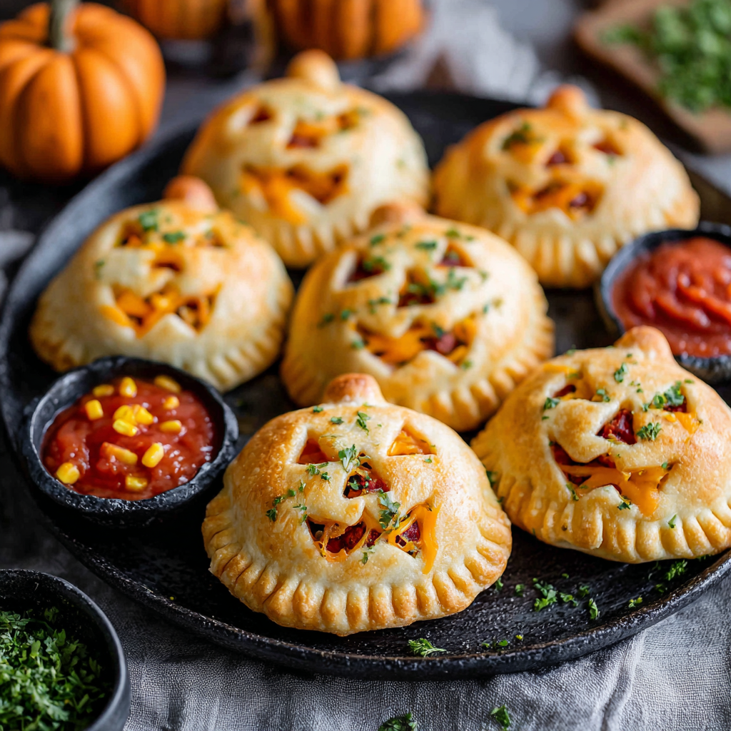 Jack-O’-Lantern Calzones
