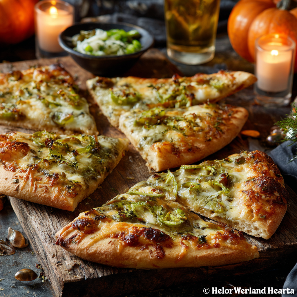 Ghoulish Green Pizza