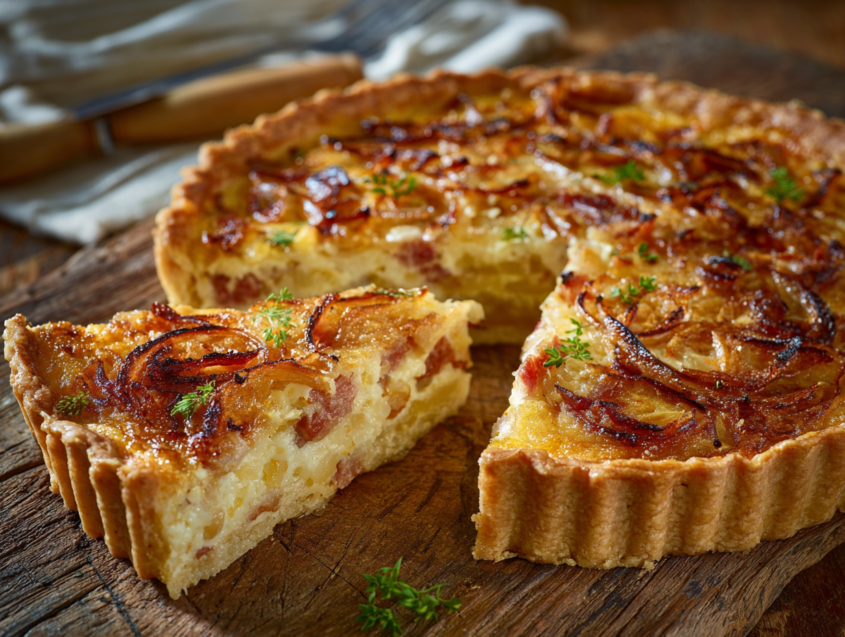 Savory Onion & Canadian Bacon Tart