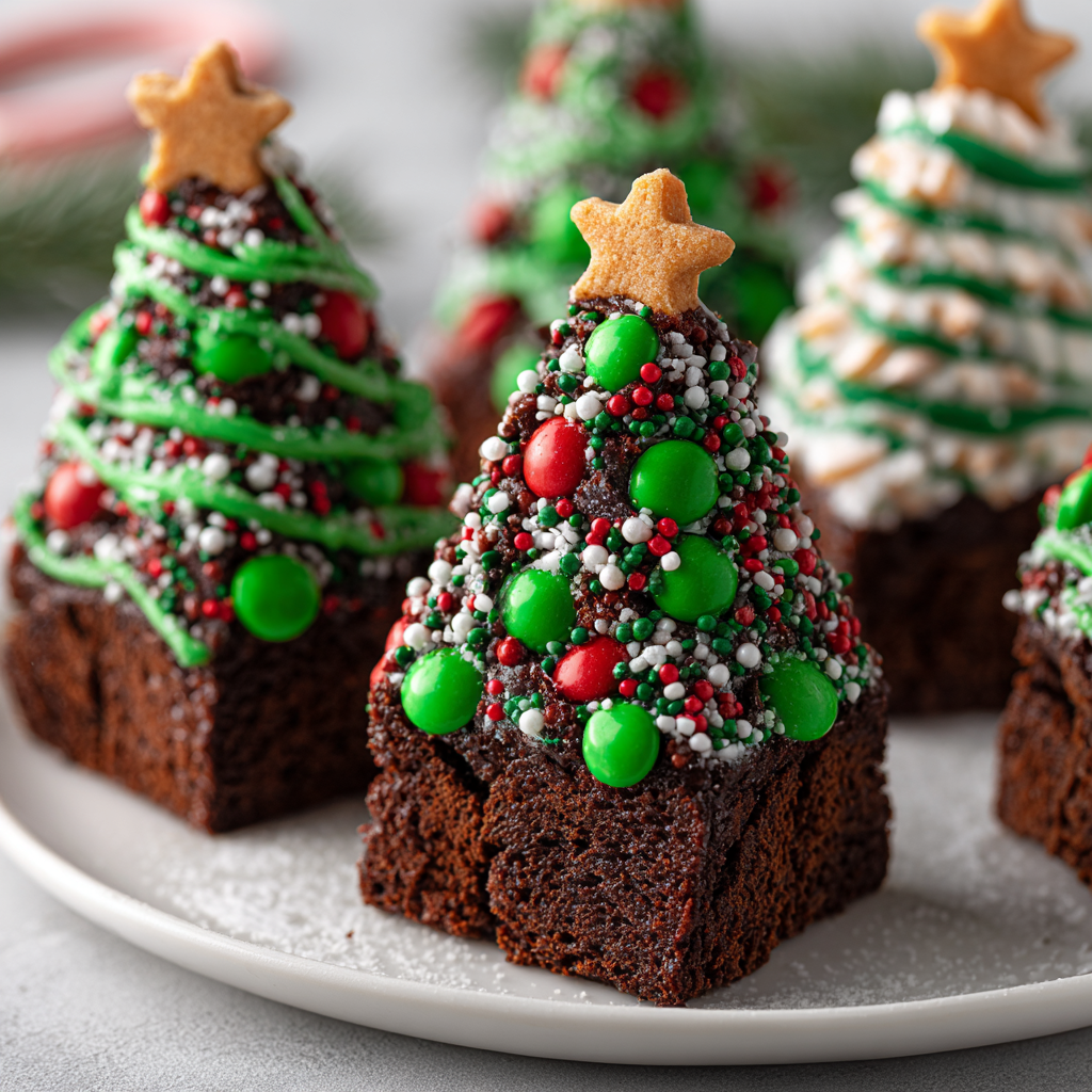 Brownie Candy Melt Christmas Trees