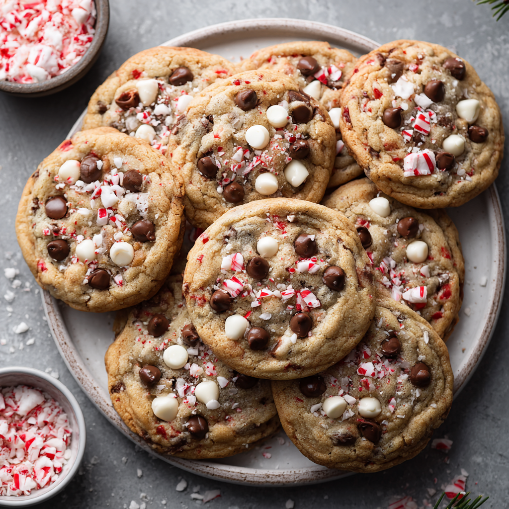 Candy Cane Chocolate Chip Cookies