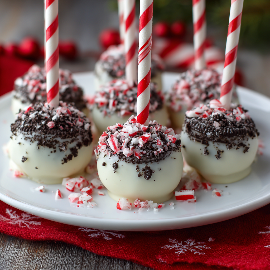 Candy Cane Oreo Pops