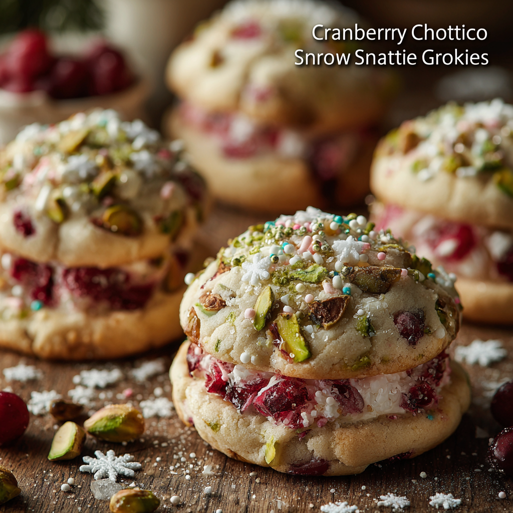 Cranberry Pistachio Snow Globe Cookies