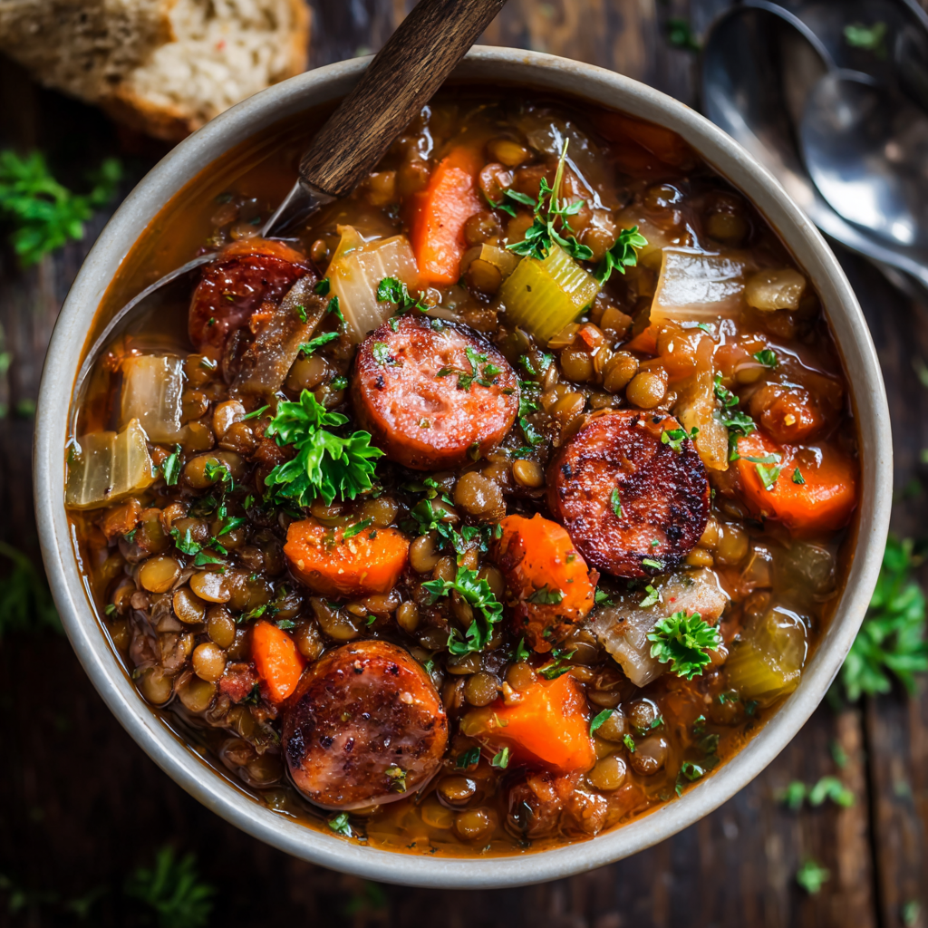 Crockpot Lentil & Smoked Sausage Stew