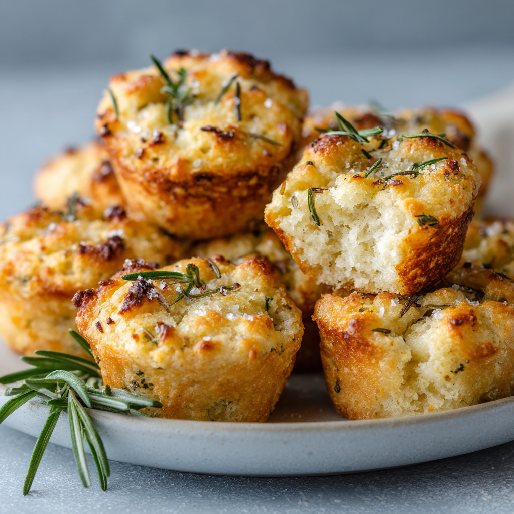 Garlic Rosemary Focaccia Muffins (Golden & Savory)